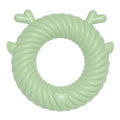 TPR dog teething chew toy in deer shape with spiral groove, light blue colour