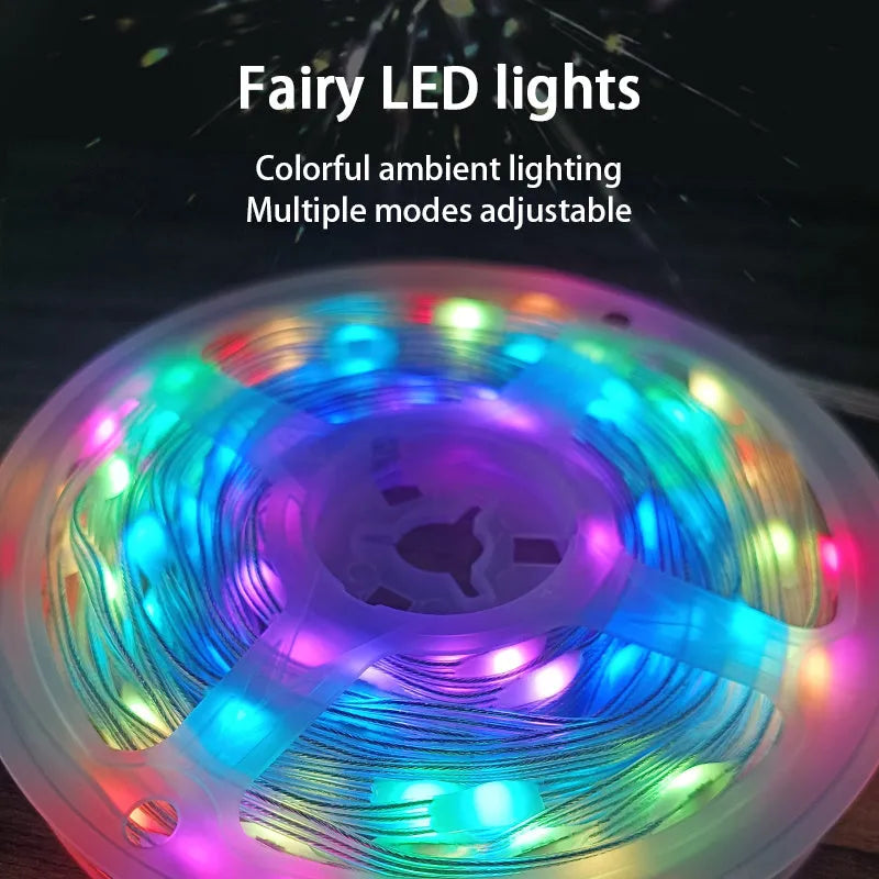 10-metre LED light string with 100 multi-colour lights for festival and party decoration
