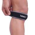 Black and grey patella retinaculum knee support for running, cycling, football, basketball sports protection