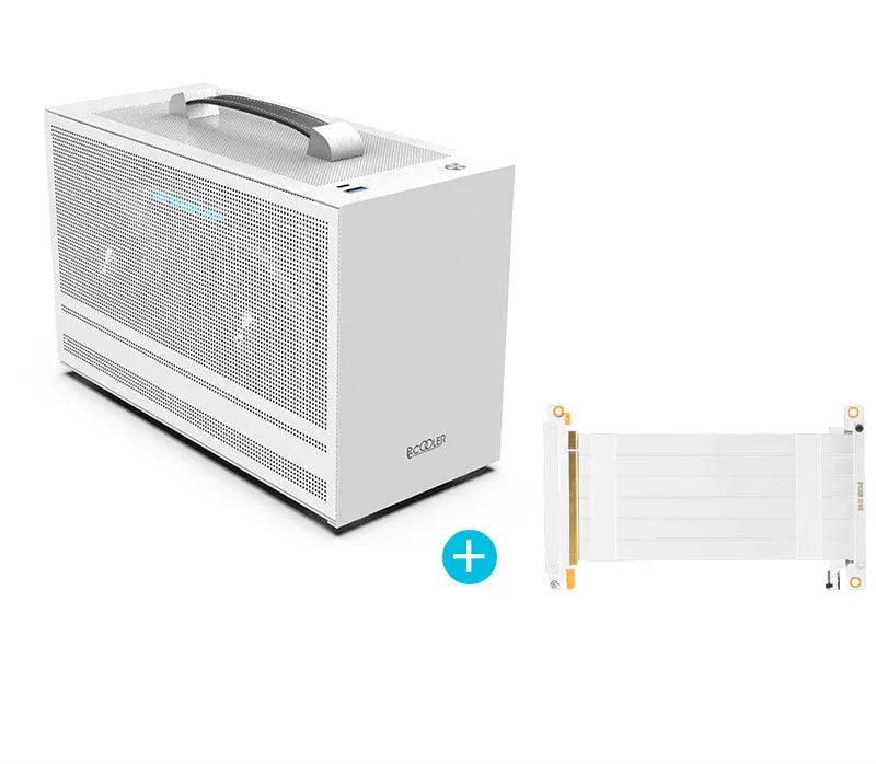 Hummingbird PRO mini-ITX desktop computer chassis in titanium grey and white colour options