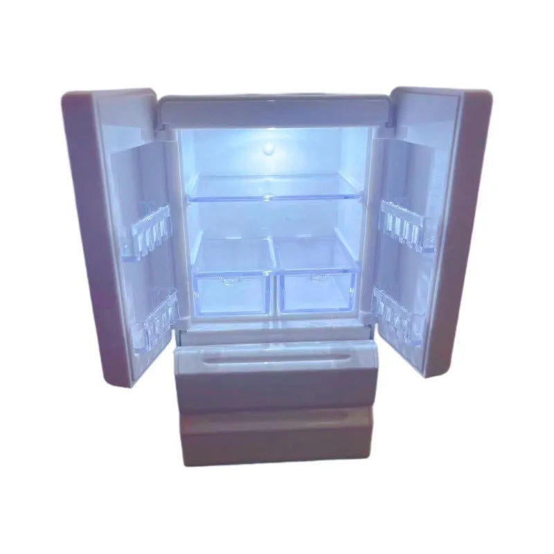 White plastic miniature candy toy model with lighting feature measuring 11.4cm high