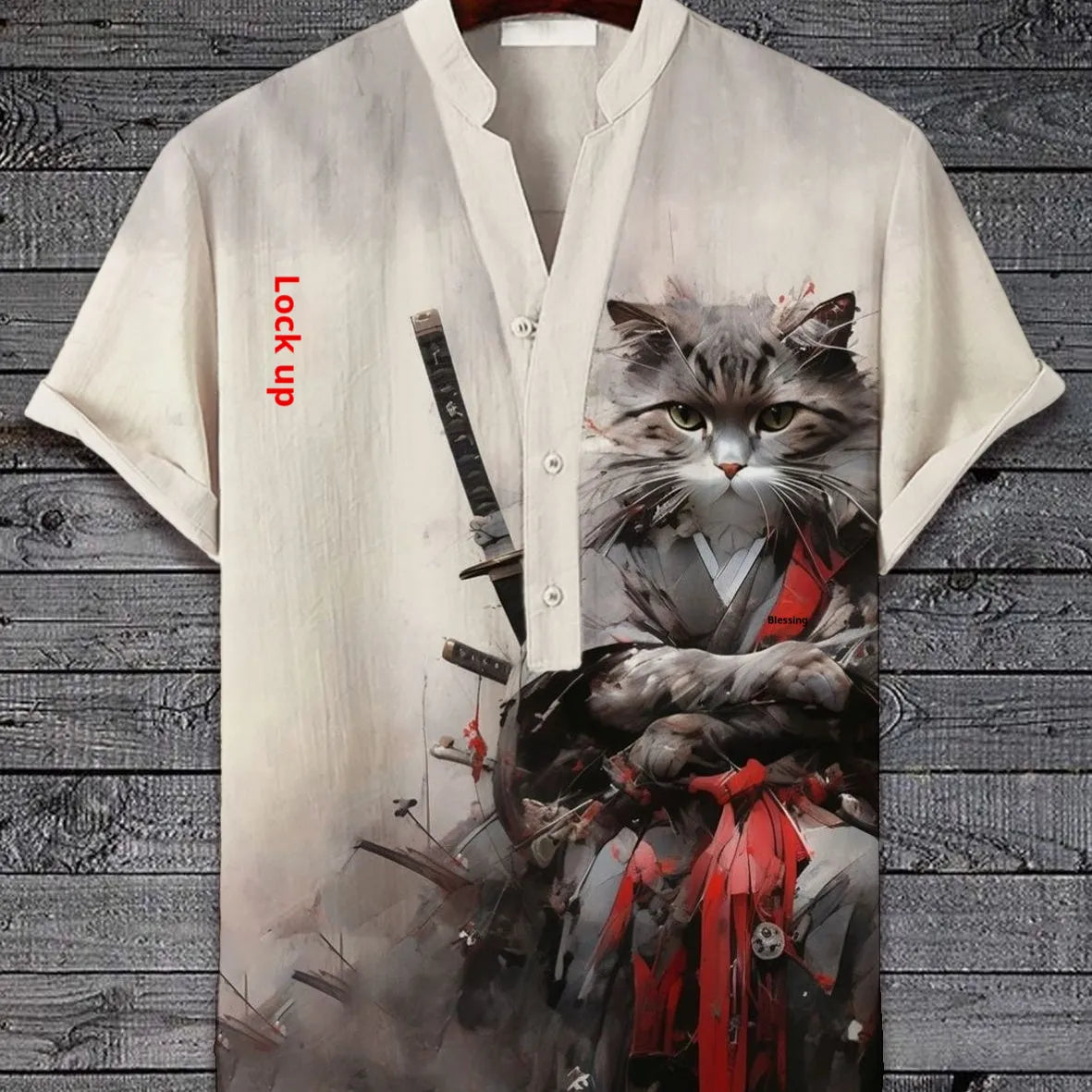Short sleeve grey t-shirt featuring a colourful 3D digital tiger graphic print on the front.