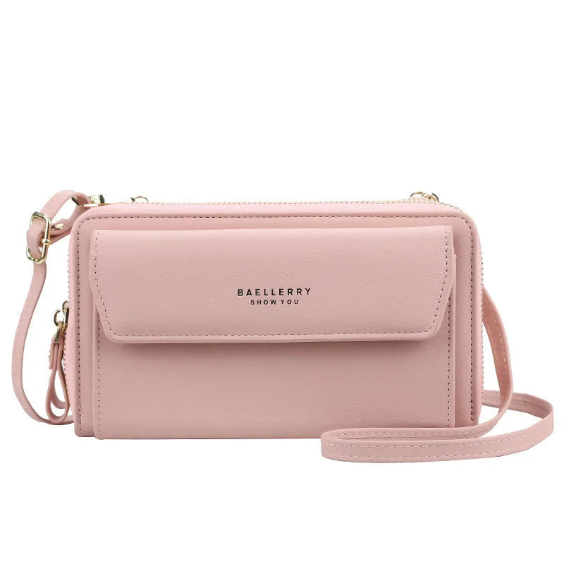 Ladies long wallet double zipper bag in soft PU leather with large capacity design