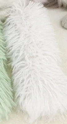 Soft plush cat toy pillow measuring 27x10cm available in blue green pink and white colours for pet play