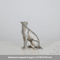 Modern leopard figurine resin ornament on a shelf
