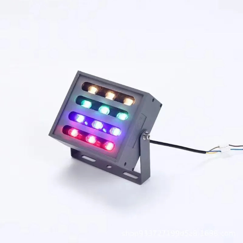 Aluminium alloy outdoor LED rainbow tree lamp with IP65 waterproof rating for colour projection.