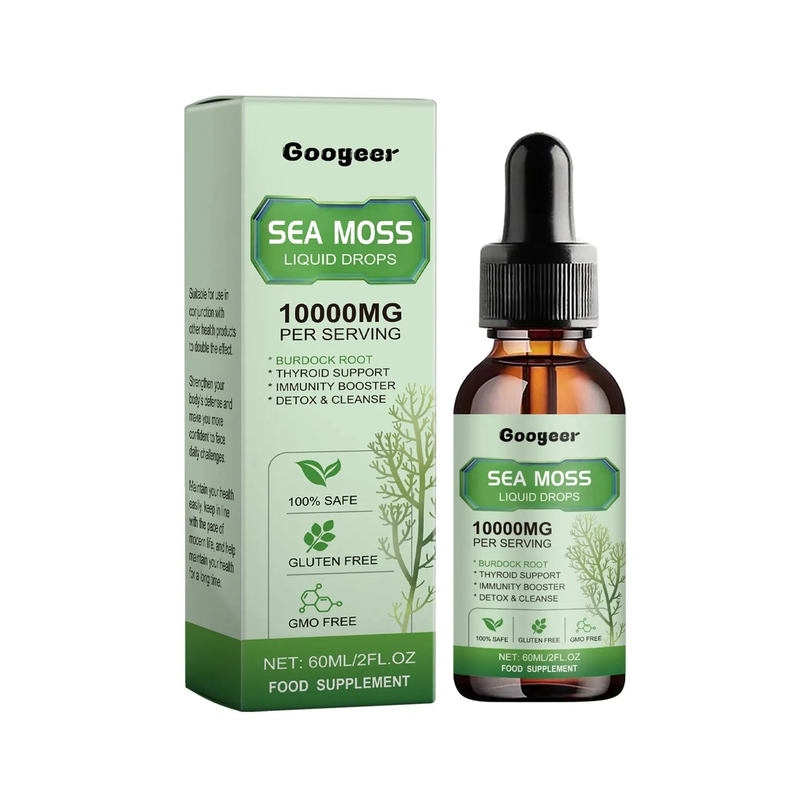 Sea Moss Liquid Drops 60ml body treatment bottle with traditional Chinese medicine extracts