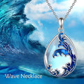 Moonstone blue HAILANG pendant women's necklace with love heart design on alloy chain