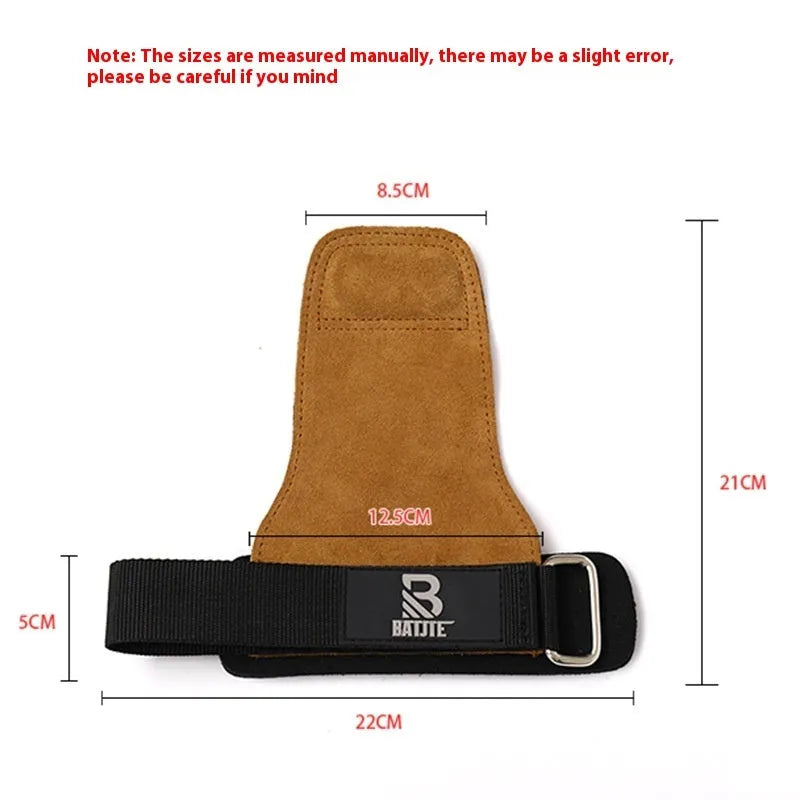 Brown fitness wrist protectors pair for pull-ups and push-ups