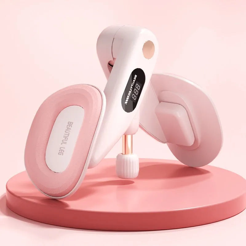 Pelvic floor muscle trainer device in gray colour with counting display and spring mechanism