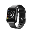 Square couple bracelet smartwatch with silicone strap and anodised aluminium metal case in multiple colours.