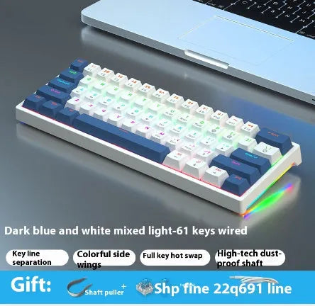61-key compact mechanical keyboard with hot-swappable Gateron switches and wired USB connection