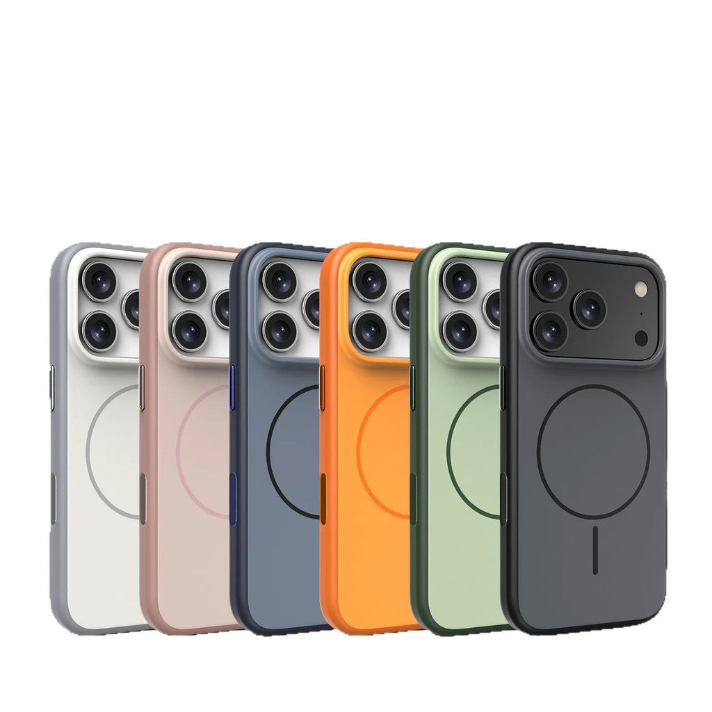 Frosted magnetic iPhone case with AI photography button in blue colour for iPhone 16 and 17 models