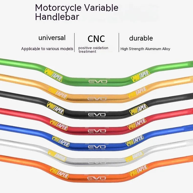 Orange aluminium scrambling motorcycle handlebar showing 28mm diameter and 80cm width dimensions