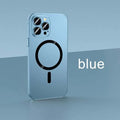 Aluminium alloy frame magnetic snap-on protective case for iPhone in five colour options.