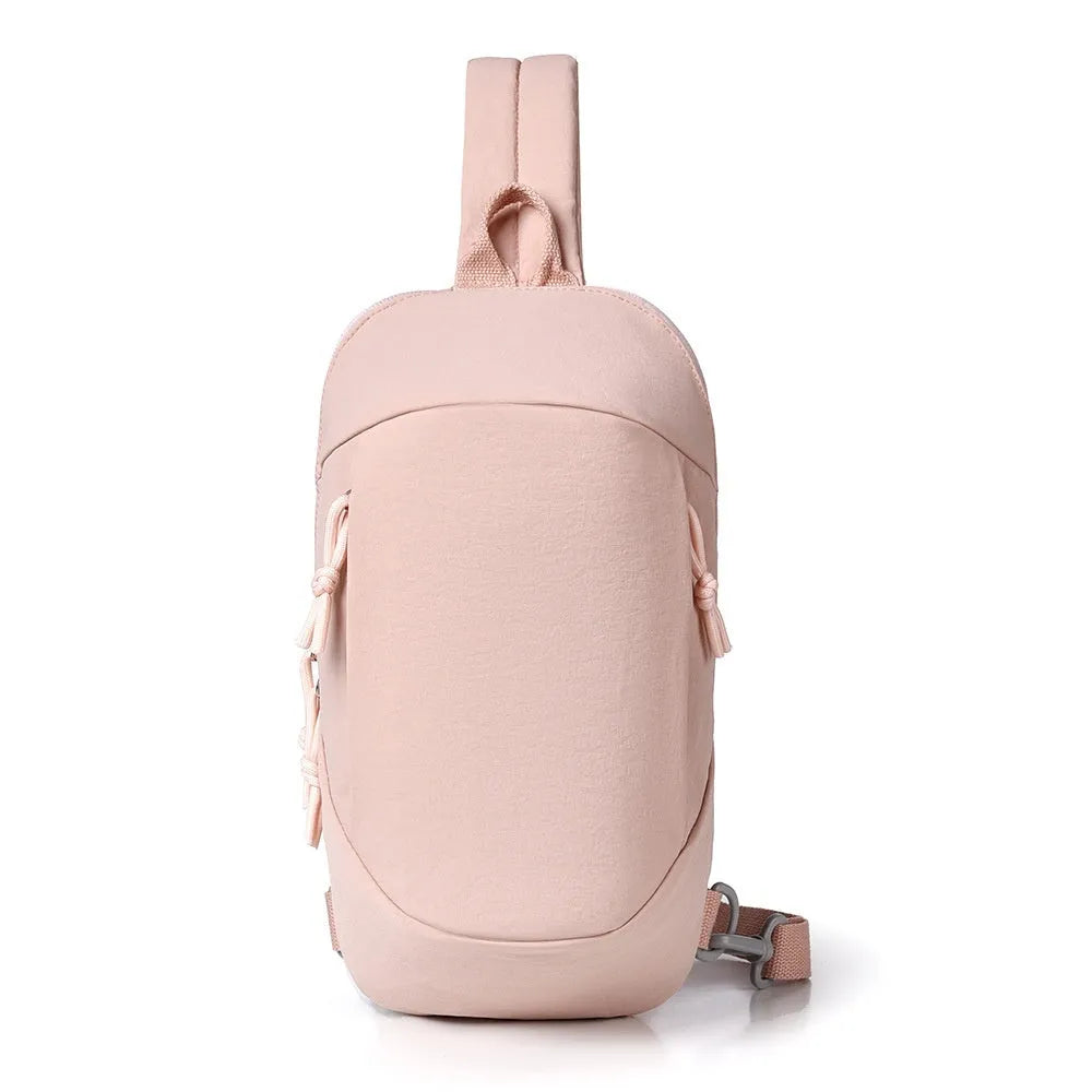 Girls outdoor crossbody bag in nylon, shown in Army Green colour with a single shoulder strap.