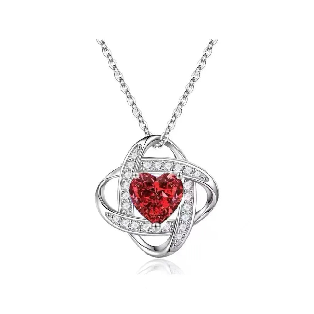 Ladies fashion necklace with a heart-shaped pendant in Tibetan silver electroplating on a copper chain.