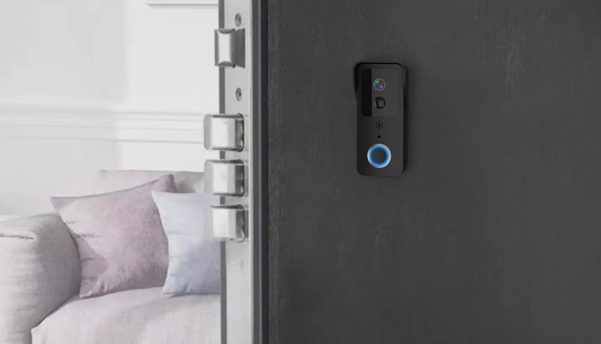 Black or white smart waterproof visual doorbell for remote home security