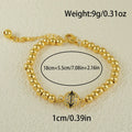 Copper bracelet with zircon beads and heart clasp in Arabic style design