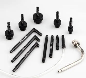 Transmission oil refuelling kit with 13 pieces including transmission injector tool for fluid transfer
