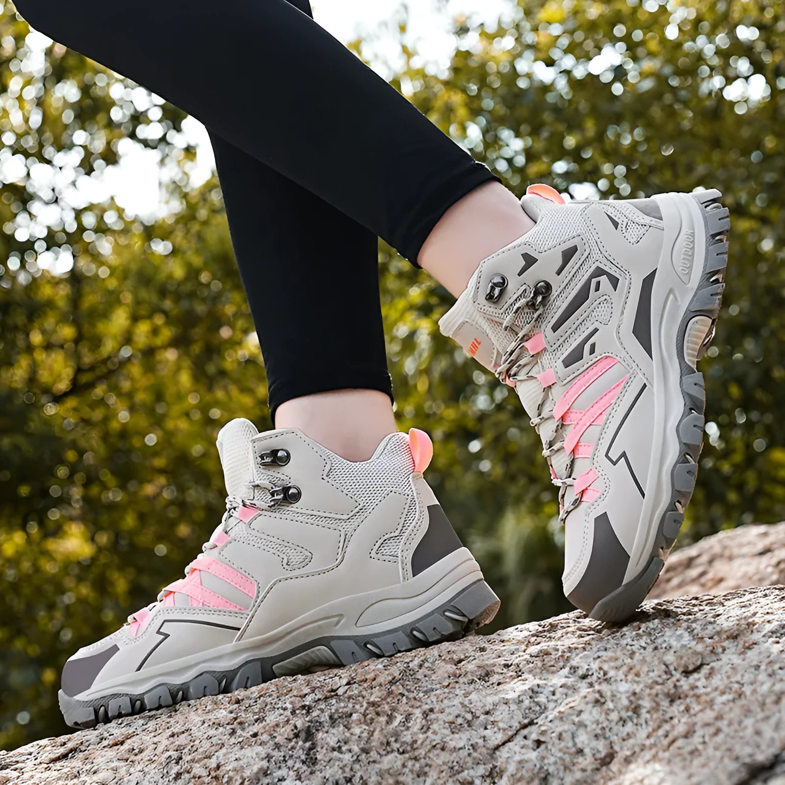 Low-top hiking sneakers in flannel with rubber sole, shown in multiple colours
