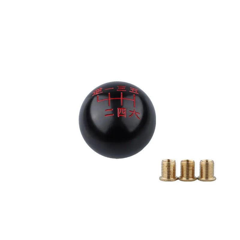 Aluminum alloy round car gear shift head in multiple style variations for manual transmission vehicles