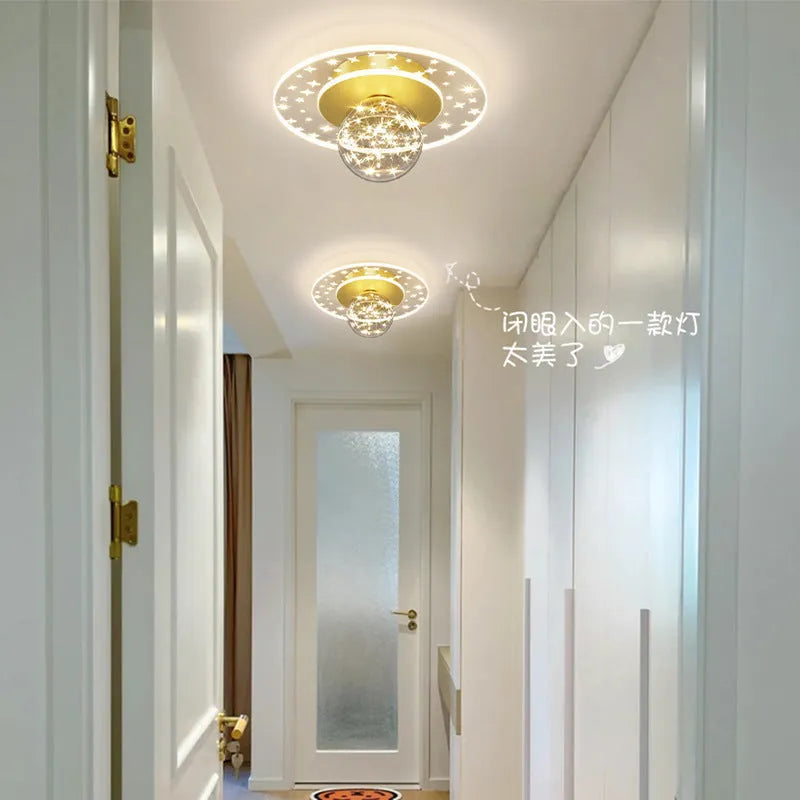 Modern corridor ceiling lamp in black finish with LED light source