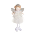 Christmas angel girl cloth pendant with high ponytail and crown in white pink or khaki