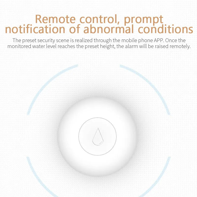 Zigbee wireless flood sensor water detector smart home device with FCC CE authentication