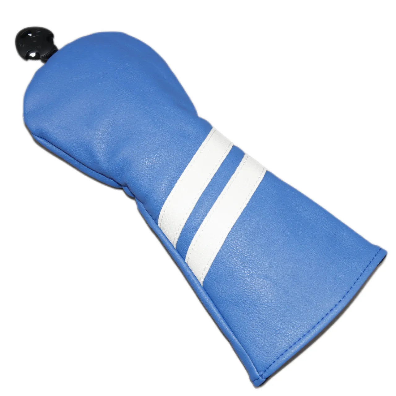 A golf club head cover with two diagonal stripes, shown in one of six available colours.