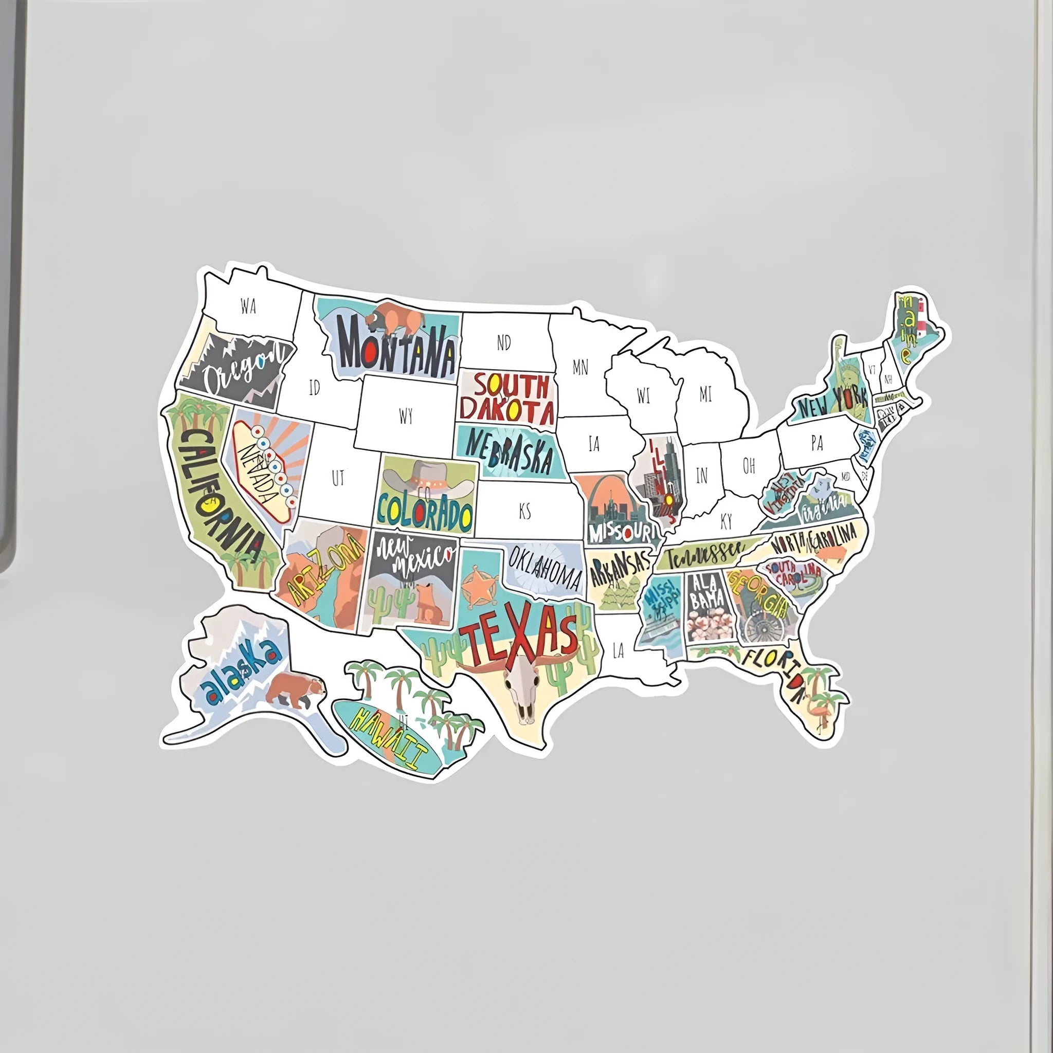 Travel destination map car sticker set with vinyl adhesive for window application