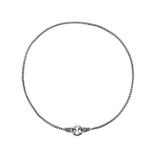 Women's 925 silver clavicle necklace with pendant on display