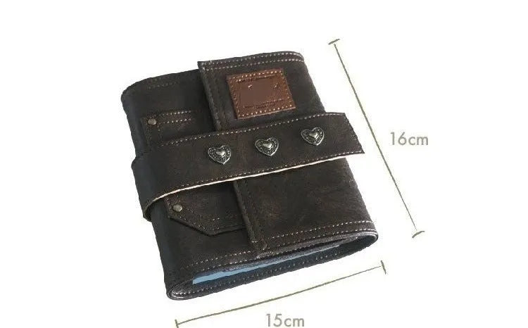 Creative retro brown PU notebook with buckle design and loose-leaf binder binding