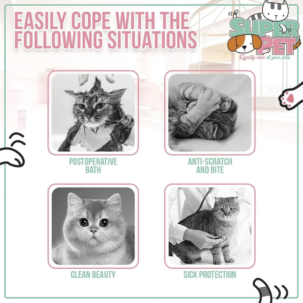 Soft bee design cat recovery cone collar with Velcro closure in four sizes