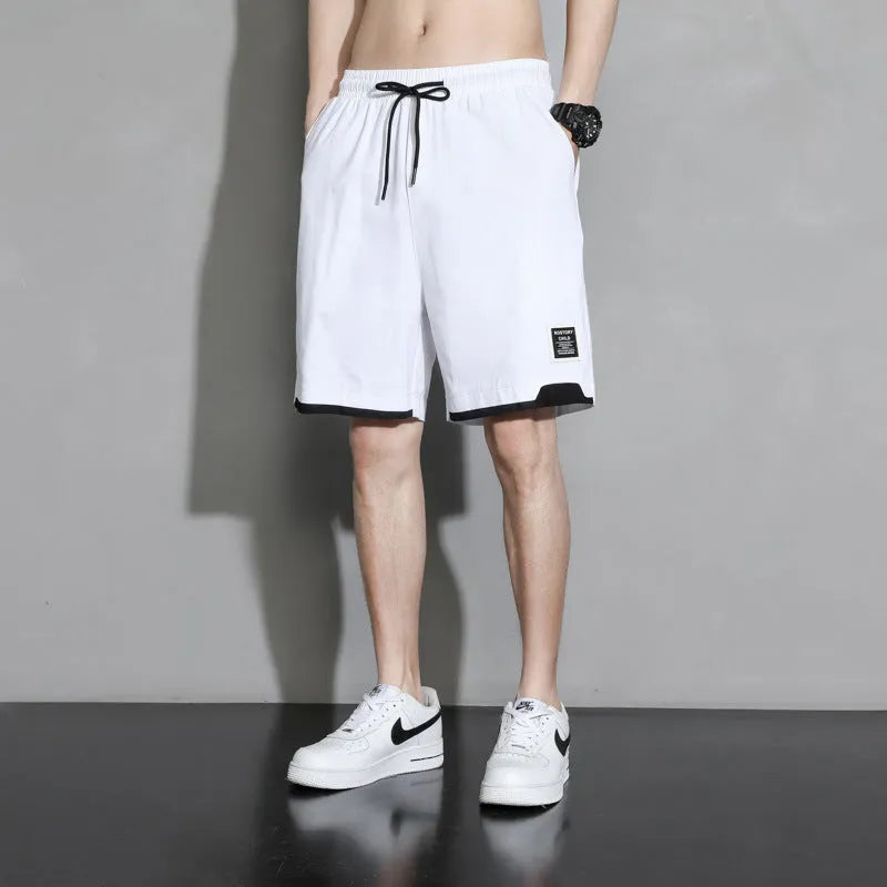 Boys' plus size cotton shorts in overalls style, shown in black, khaki and white.
