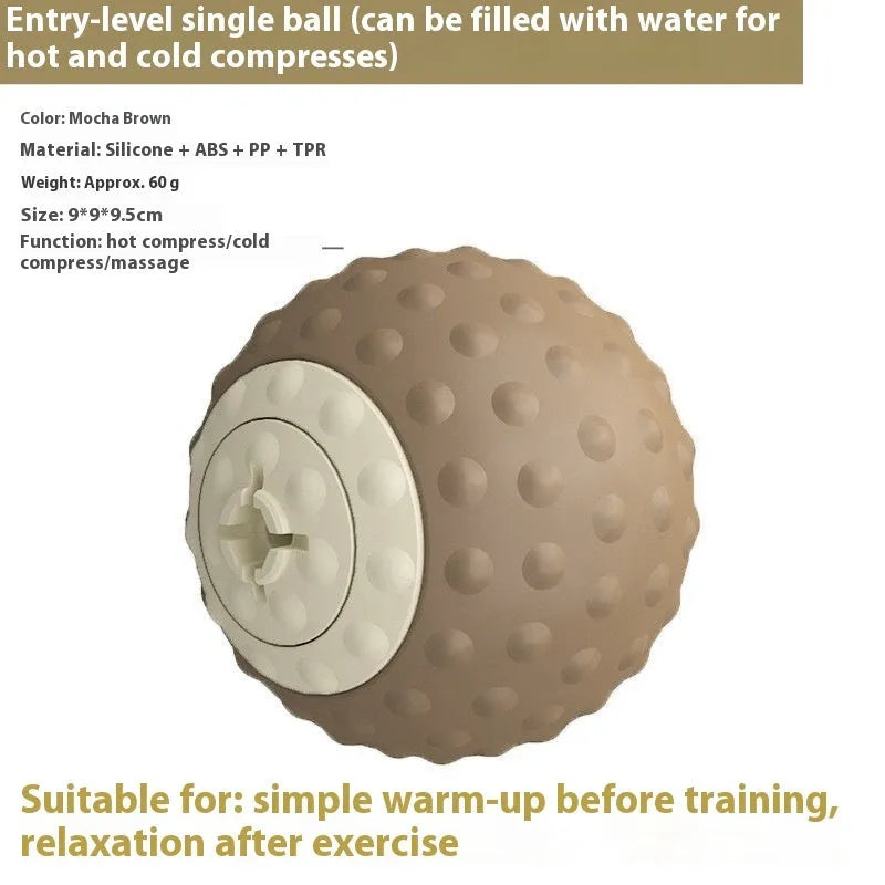 Caramel mocha and oil fruit green coloured massage balls for cold and hot compress therapy and foot massage.
