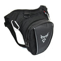 0105MC motorcycle leg bag in red, made from 1200D Oxford cloth, showing crossbody strap and 29cm size.