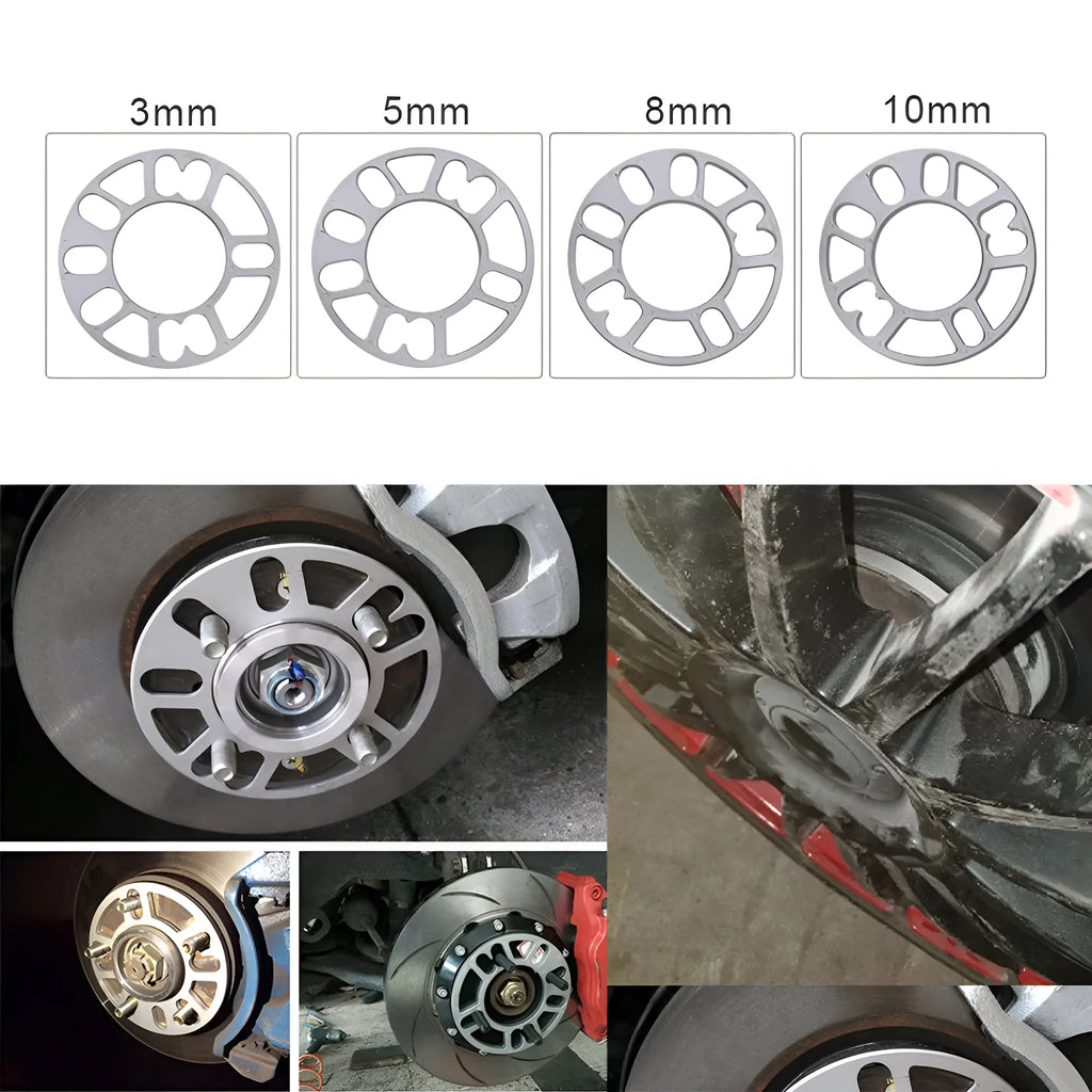 Automotive wheel hub widening gasket spacer in 3mm 5mm 8mm 10mm thickness options for brake clearance