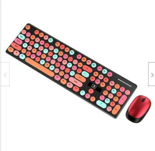 Wireless punk manipulator keyboard and mouse set in vibrant yellow mixed colours with backlight illumination