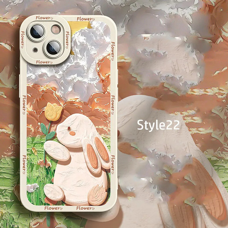 Silicone cartoon mobile phone case for Apple iPhone 14 in style02 design
