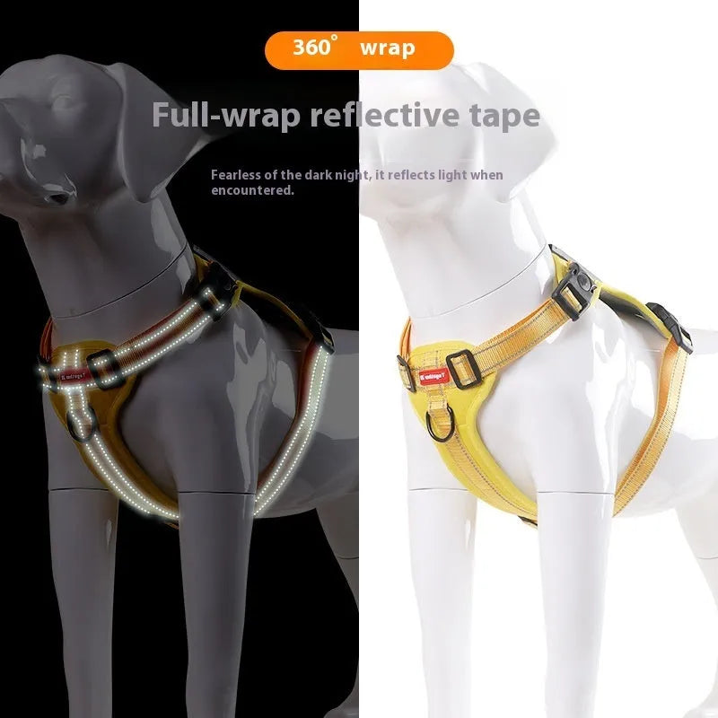 Polyester dog chest harness traction rope in multiple colours with size options