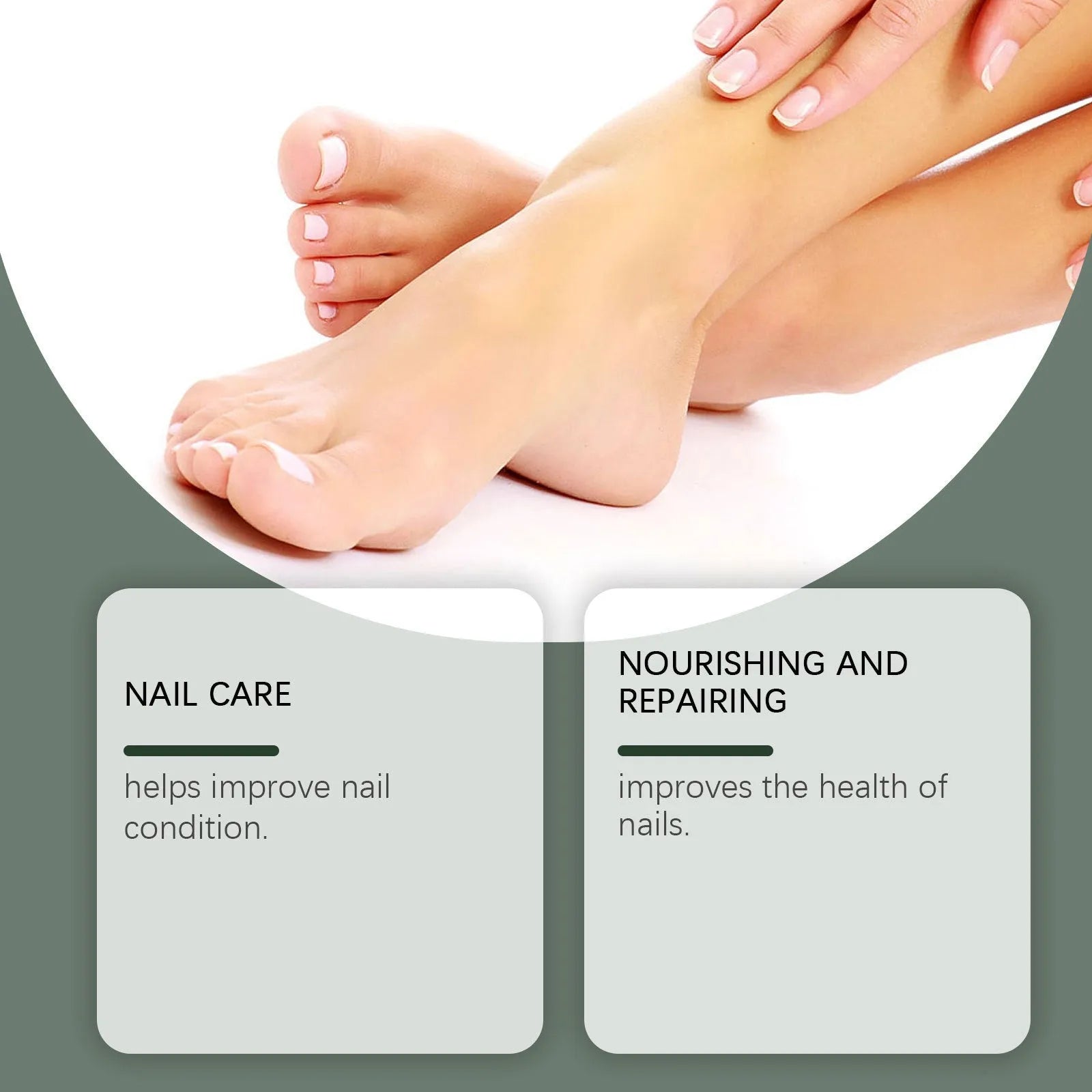 30ml bottle of clear nail care solution with mild brightening and nourishing formula