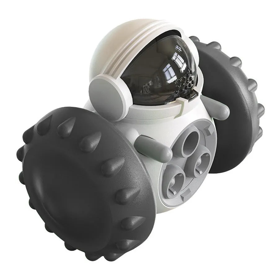 Robot-style self-balancing dog treat dispenser toy for small dogs and cats in five colour options