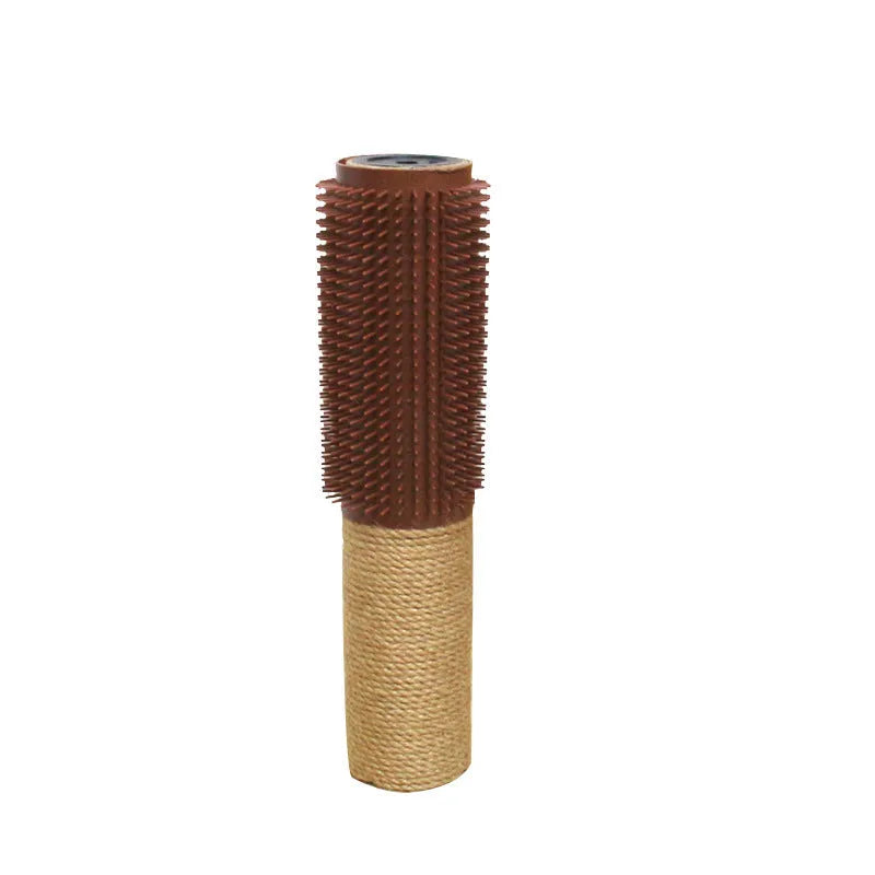 Sisal scratching post for cats measuring 30cm tall with natural fibre texture in brown or grey colour
