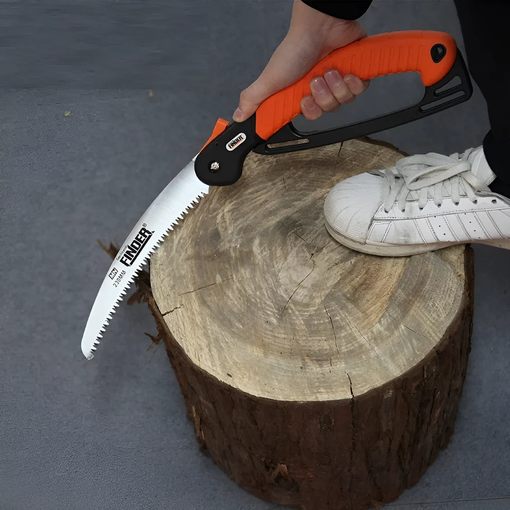 Garden trunk folding hand saw with extended blade and TPR grip