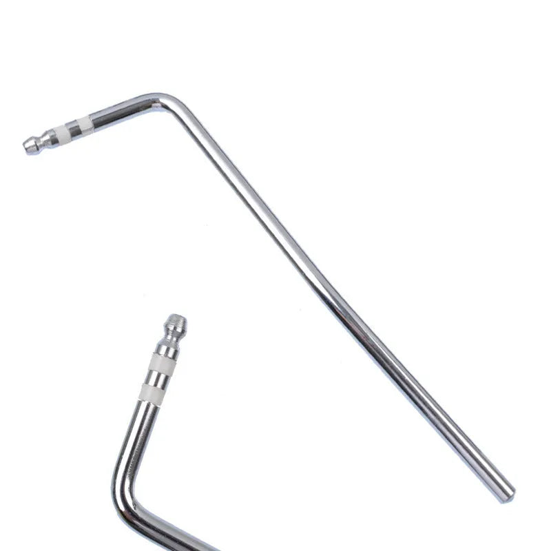 Metal guitar tremolo bar in black, blue, gold, and silver finishes.
