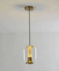 Minimalist geometric Nordic style chandelier ceiling light in clear, cognac and smoky grey colour options.