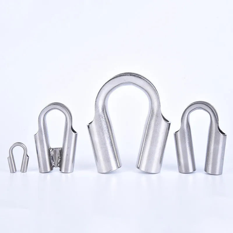 Stainless steel tubular chicken heart ring set in various sizes from M4 to M35 for fastening.