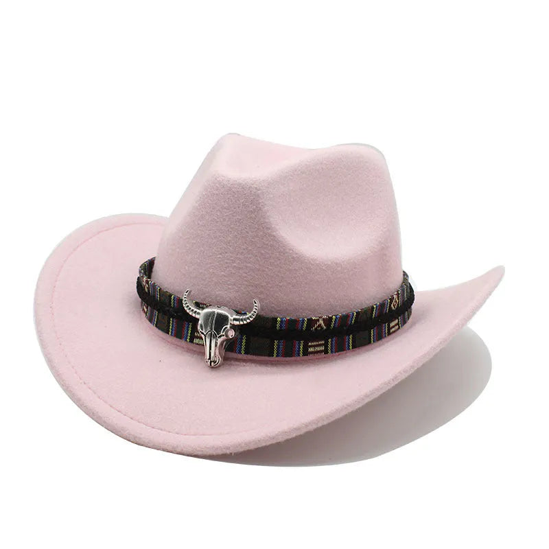 Western cowboy hat with bell crown in multiple colour options on a neutral background.