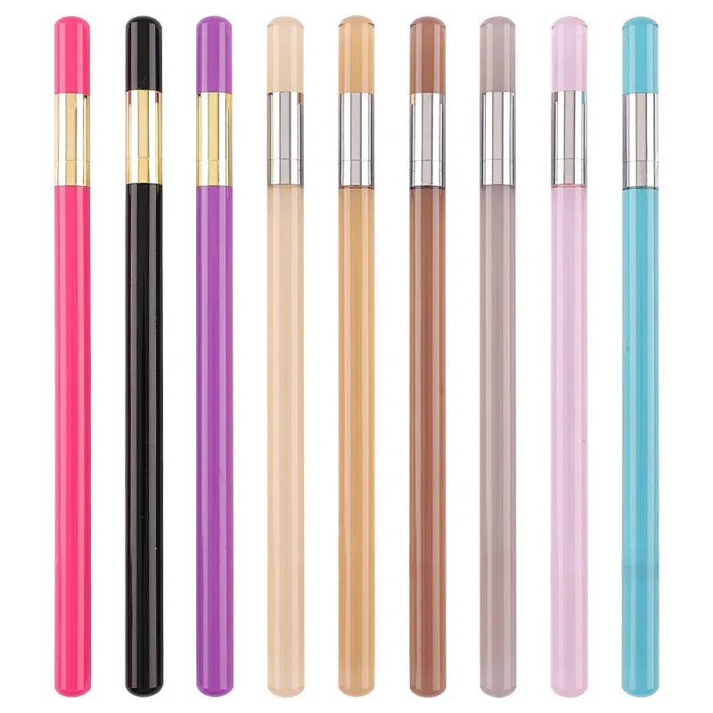 Transparent acrylic pencil with alloy tip and HB refill in multiple colours